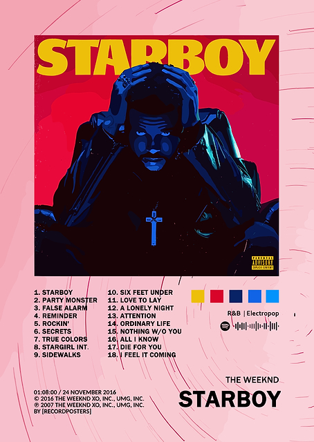 The Weeknd - Starboy Album Cover / platina