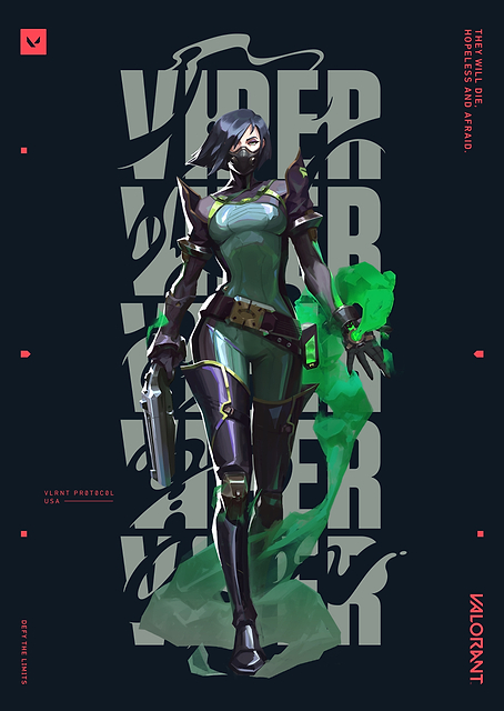VALORANT Agent Viper Black / PLATINA
