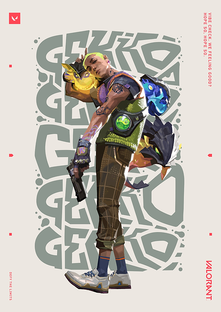 VALORANT Agent Gekko Grey / PLATINA