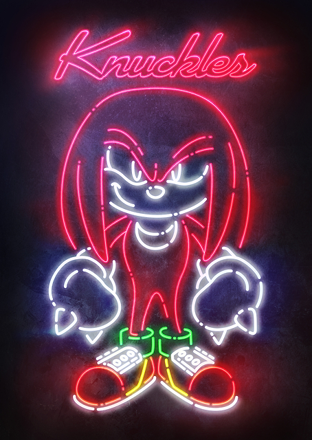 Knuckles the Echidna Neon Glow / PLATINA