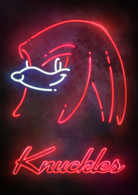 Knuckles Neon Glow Sign / PLATINA