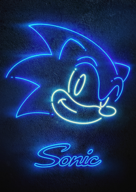 Sonic Neon Glow Sign / PLATINA