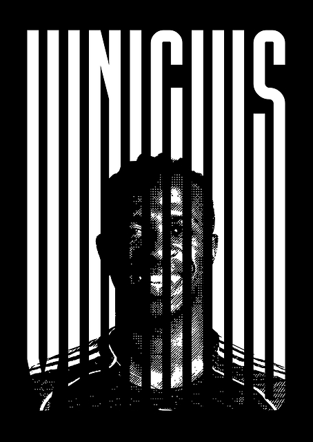 Vinicius Junior Portrait Black and White / PLATINA