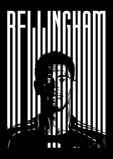 Jude Bellingham Black and White Portrait / PLATINA