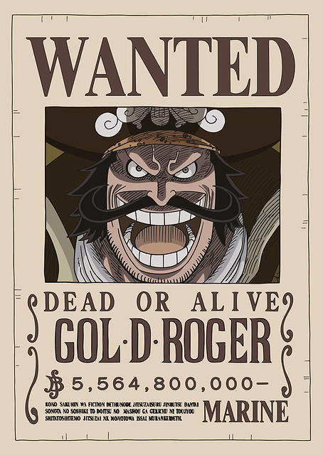 Gold D. Roger Wanted / platina