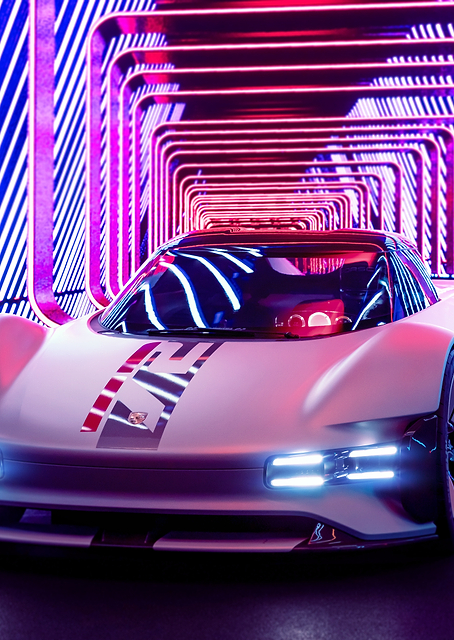 Porsche in Neon Tunnel / PLATINA