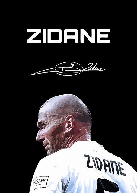 Zidane Portrait with Signature / PLATINA