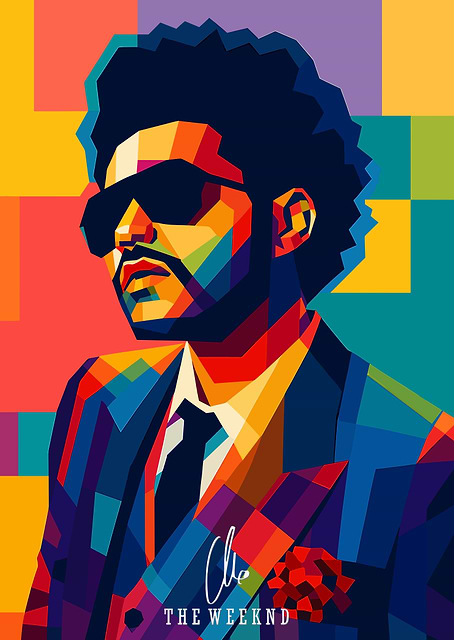 The Weeknd Pop Art Portrait / platina
