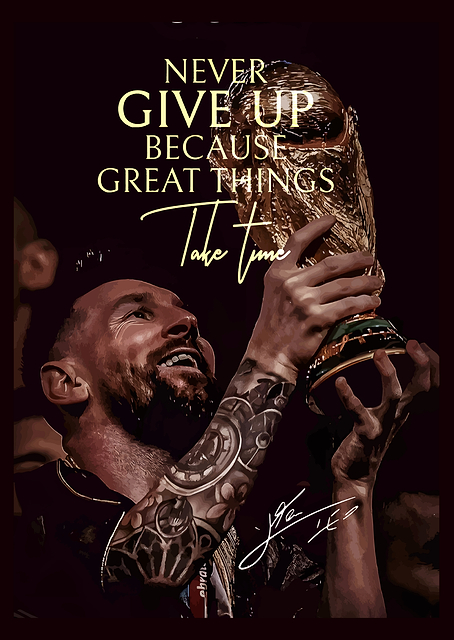 Lionel Messi World Cup Victory Poster / PLATINA