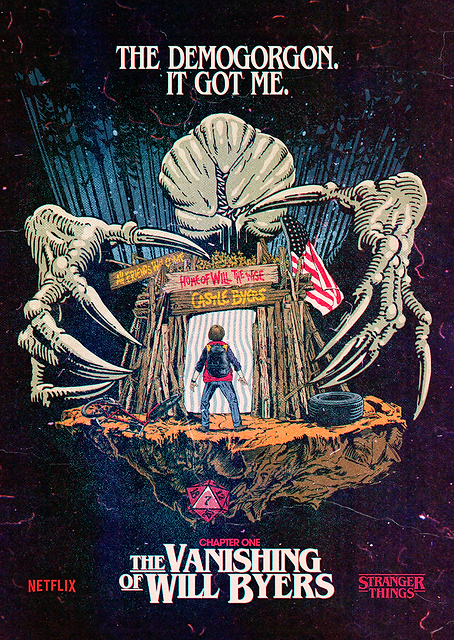 Demogorgon's Grasp on Castle Byers s1e1 / PLATINA