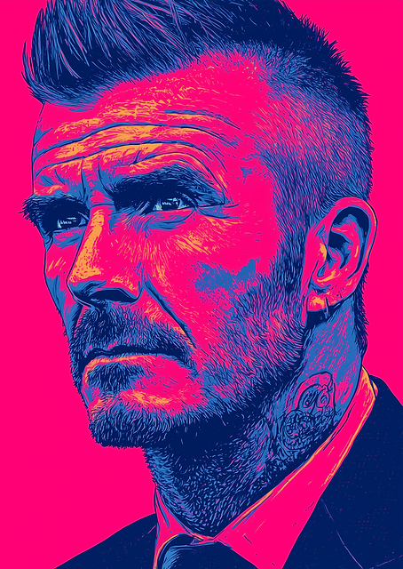 David Beckham Portrait Pop Art / PLATINA