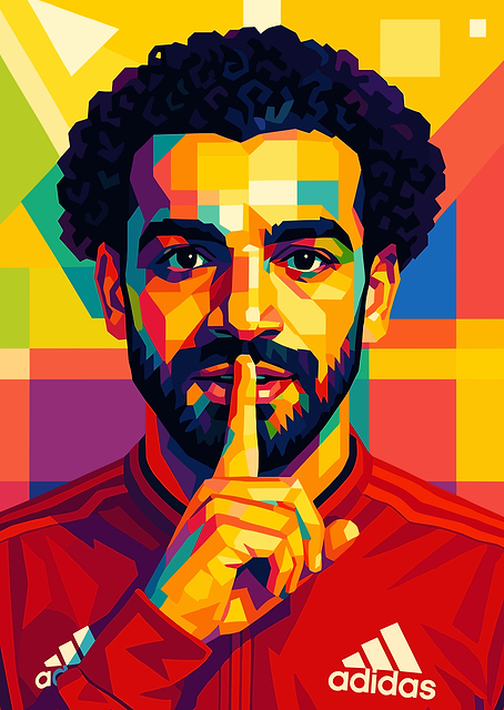 Mohamed Salah Pop Art Portrait / PLATINA