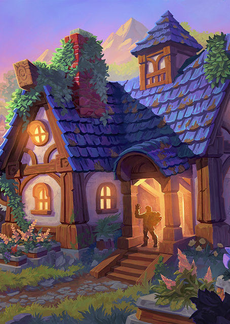 Cozy Warcraft Home at Golden Hour / PLATINA