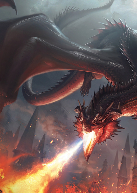 Ancient Red Dragon's Fiery Descent / PLATINA