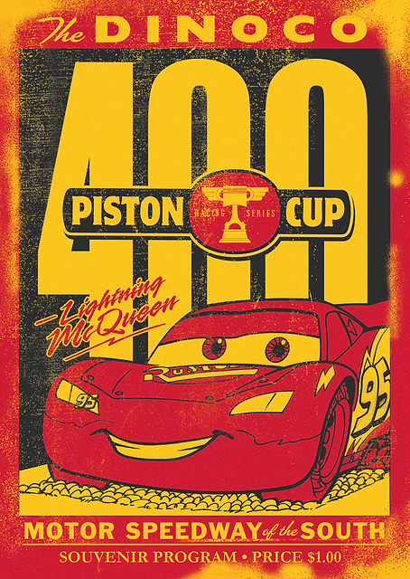 Lightning McQueen: Piston Cup Vintage Poster / PLATINA
