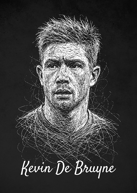 Kevin De Bruyne Portrait Scribble Art / PLATINA