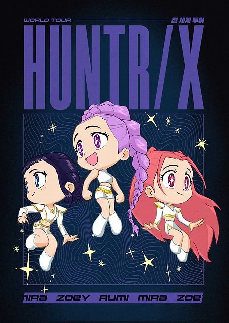 HUNTR/X Chibi World Tour Poster / platina