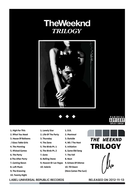The Weeknd Trilogy Album Cover / platina