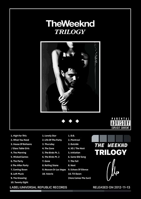 The Weeknd Trilogy Album Cover / platina