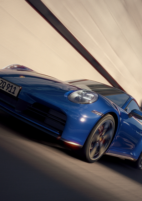 Porsche 911: Dynamic Blue Velocity / PLATINA
