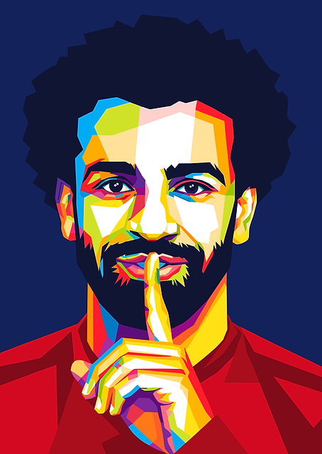 Mohamed Salah Pop Art Portrait / PLATINA