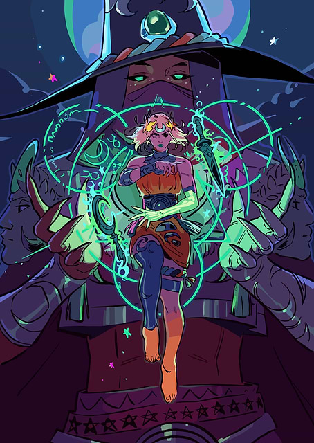 Fantasy Witch with Magic Circles / PLATINA