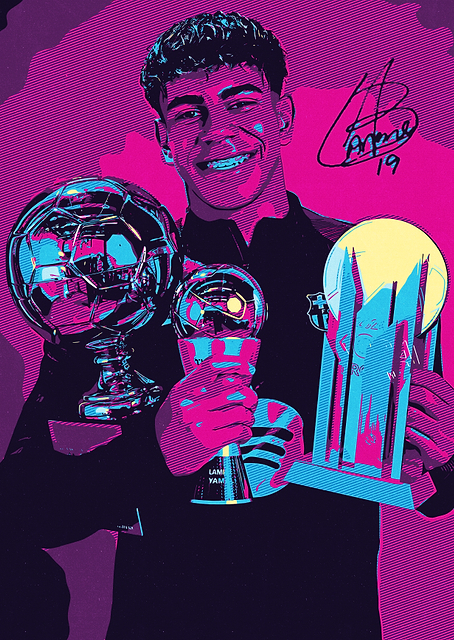 Lamine Yamal with Trophies Pop Art / PLATINA