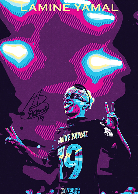 Lamine Yamal Pop Art Portrait / PLATINA