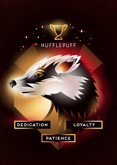 Hufflepuff Badger: Dedication, Loyalty, Patience / PLATINA