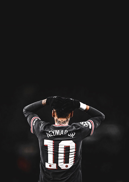 Neymar Jr. Back View Jersey Number 10 / PLATINA