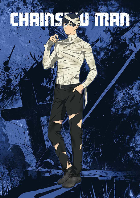 Chainsaw Man: Aki's Mummy Halloween Logo / platina