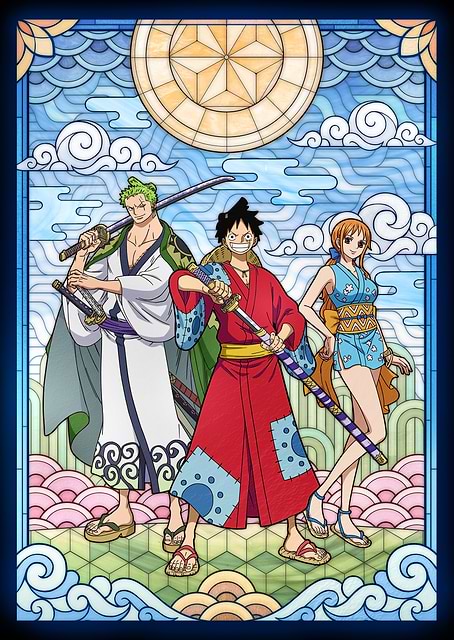 One Piece Wano Stained Glass Art / platina