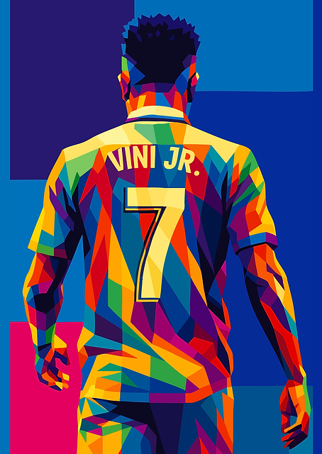 Vinicius Junior Colorful Pop Art Portrait / PLATINA