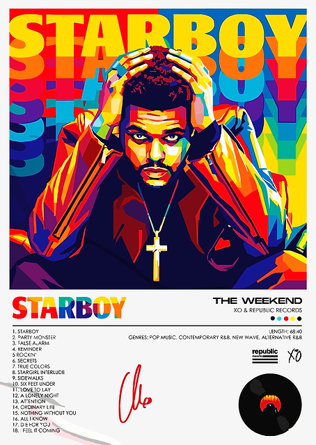 The Weeknd - Starboy Album Art / platina