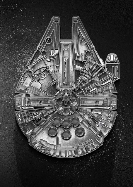 Silver Millennium Falcon / platina