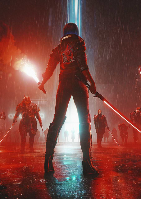 Cyberpunk 2077 fifth anniversary poster / platina