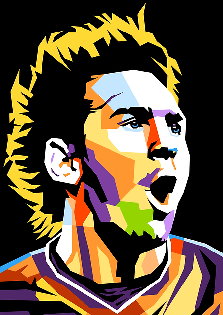 Lionel Messi Pop Art Portrait / PLATINA