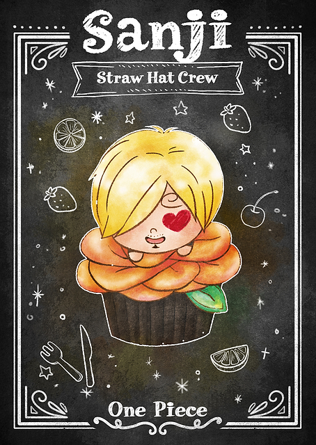 Sanji Sweet Cupcake Chalkboard / PLATINA