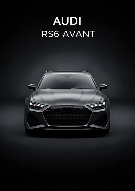 Audi RS6 Avant Front poster / PLATINA