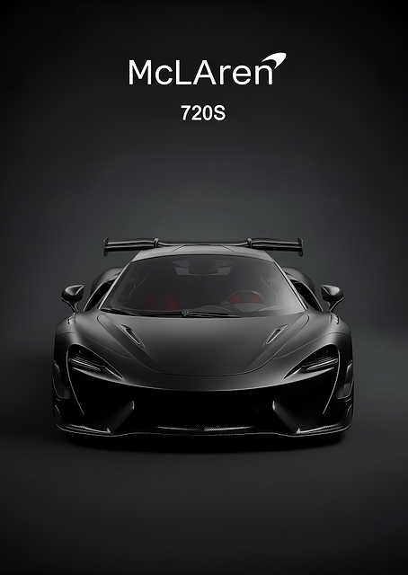 black McLaren 720S poster / PLATINA