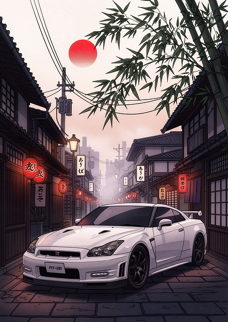 Nissan GTR in Japanese Town / PLATINA