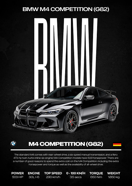 BMW M4 Competition (G82) Poster / PLATINA