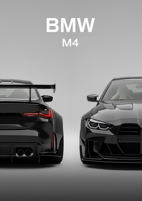BMW M4 face poster / PLATINA
