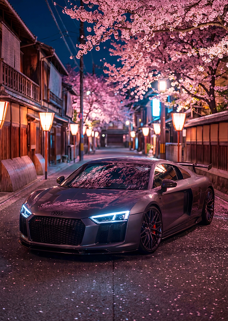 Car Audi R8 Night Cherry Blossom / PLATINA