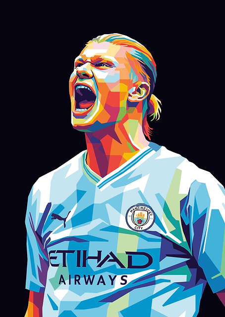 Erling Haaland Pop Art Portrait / PLATINA
