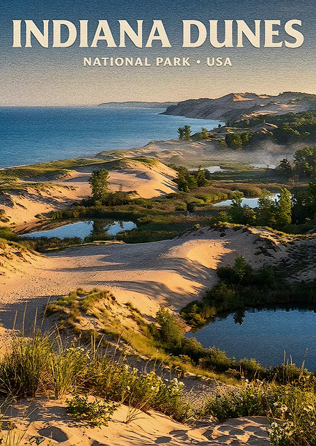 Indiana Dunes National Park Poster / platina