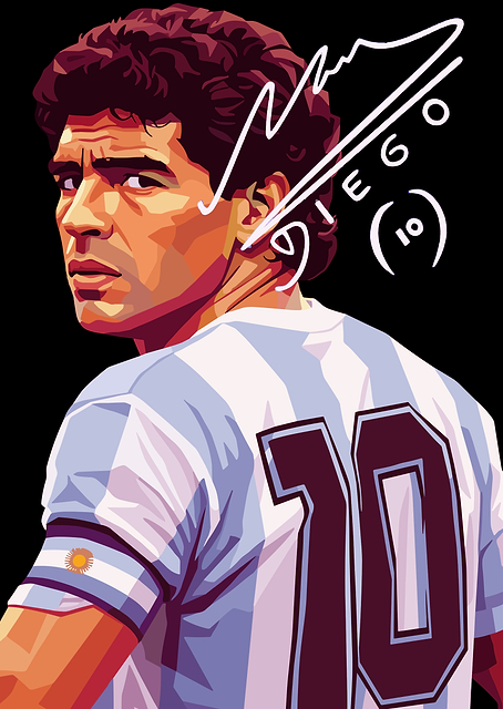 Diego Maradona Portrait Illustration / PLATINA