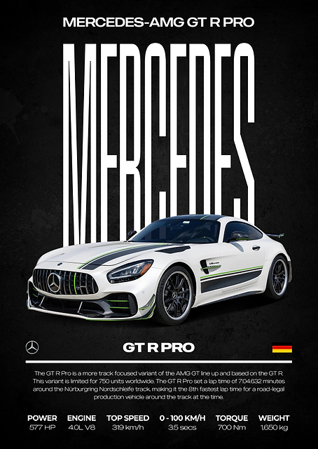 Mercedes-AMG GT R PRO Poster / PLATINA