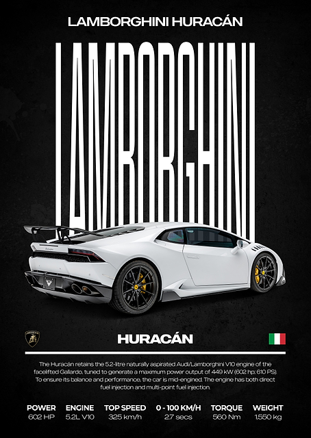 Lamborghini Huracan Poster / PLATINA
