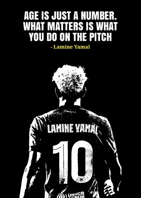 Lamine Yamal Quote and Silhouette / PLATINA
